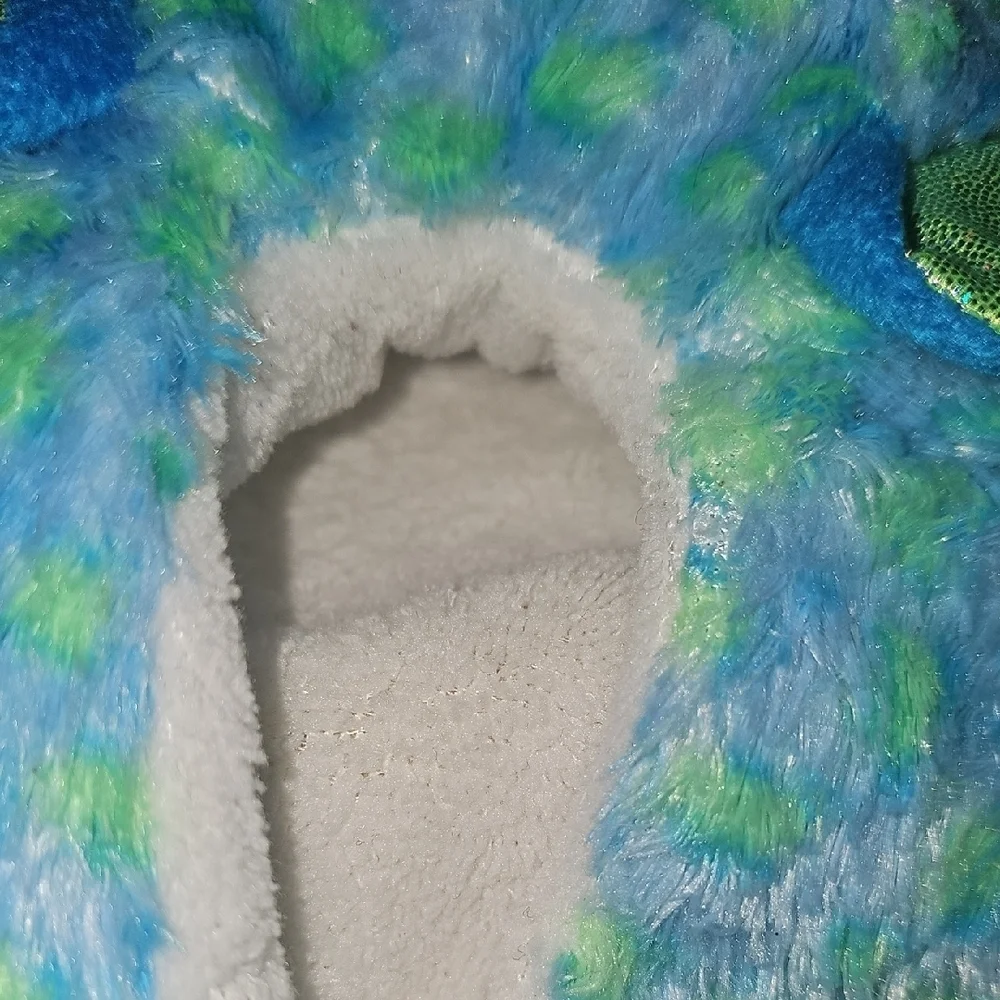 Ty Blue and Green Beanie (LEONA) Kids Slippers Size Large